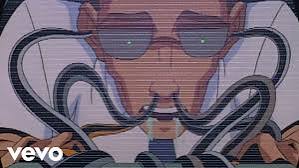 Frame from Pearl Jam's Do the Evolution video: a man wired into a machine